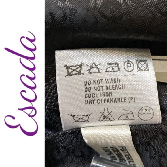 ESCADA Black Wool Elegant  Floral Cutout Blazer, Size 38 (US 8) - Picture 8 of 12